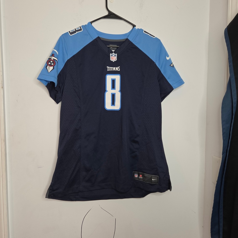 Nike Tennessee Titans Marcus Mariota 8 Womens On-Field Jersey Navy Blue XL